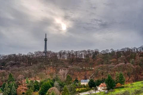 Petrin Tower in Prague Stock Photos