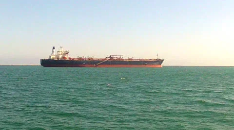 Petro-Chemical Ship Anchored In Long Beach CA Harbor 2 Stock Footage