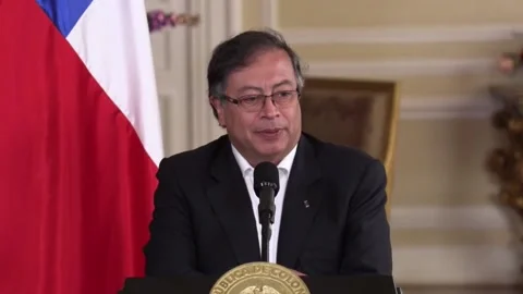 Petro sets out on path of Latin American unity on first day as president, Bogotá Stock Footage 204163762