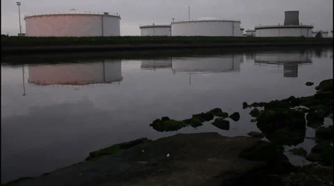 Petrochemical Factory Stock Footage 32253629