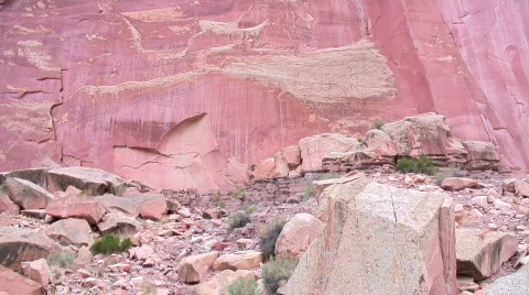 Petroglyph, Capitol Reef NP Stock Footage 305256