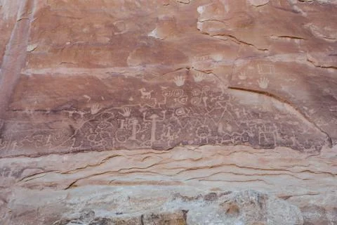 PETROGLYPH PANEL in Mesa Verde Stock Photos