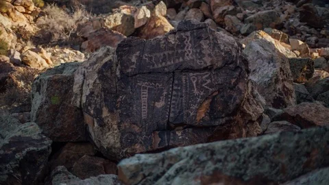 Petroglyph at Parowan Gap Stock Footage 85155649