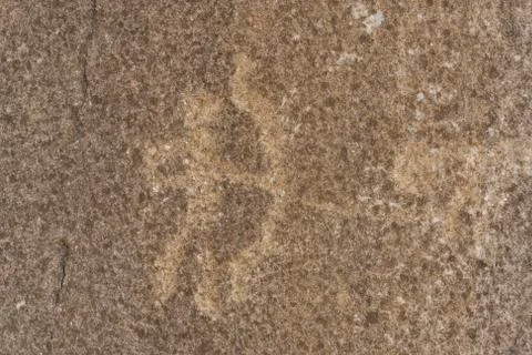 Petroglyphs Man at Langar Stock Photos