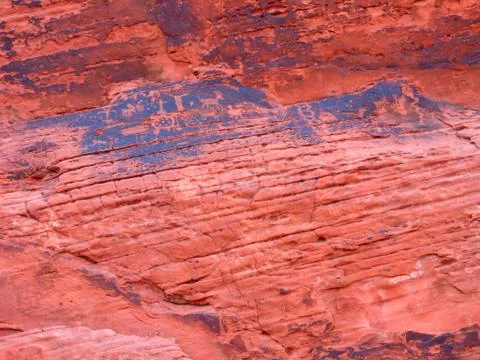 Petroglyphs on Red Rocks Foto stock