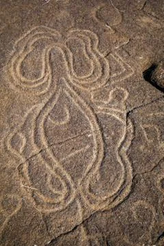 Petroglyphs on rocks, easter island Foto stock