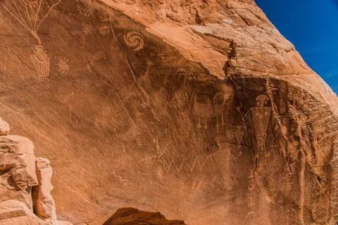 Petroglyphs in Utah Stock Photos