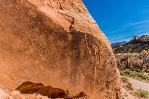 Petroglyphs in Utah Stock Photos