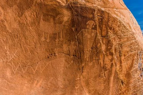 Petroglyphs in Utah Stock Photos
