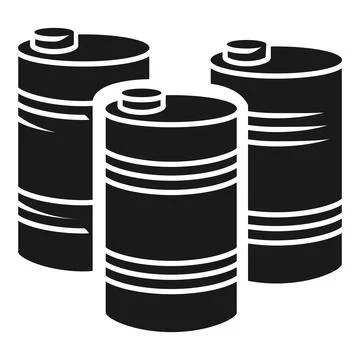 Petrol barrel stack icon, simple style 库存插图