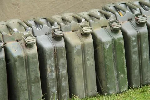 Petrol Cans. Foto stock