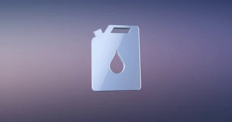 Petrol Fuel Can Silver 3d Icon Stock Footage 74074029