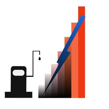 PETROL HIKE. Stock Illustration