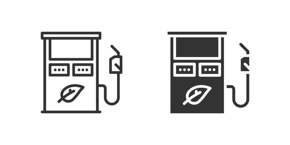 Petrol machine icon set representing fuel, energy, and gas station. Stock Illustration