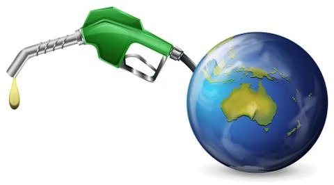 A petrol pump and a globe Stock Illustration
