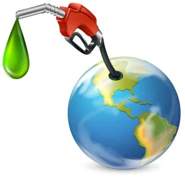 A petrol pump and a globe Stock Illustration