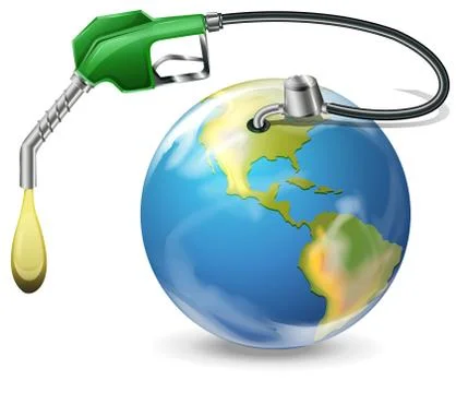 A petrol pump and a globe Stock Illustration