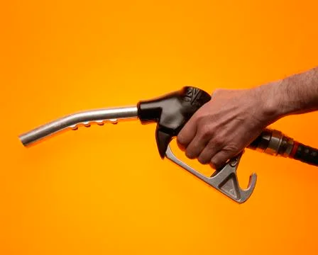 PETROL PUMP WITH HAND Stock Photos