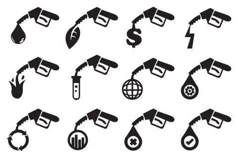 Petrol Pump Vector Icons Stock Illustration