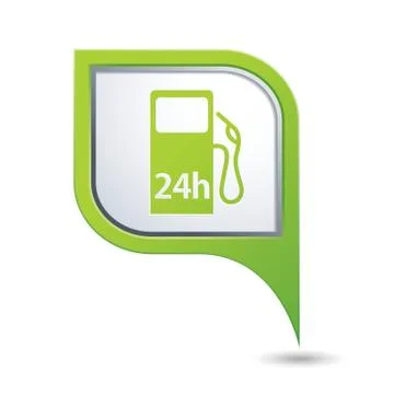 Petrol station 24h GREENpointer Stock Illustration