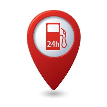 Petrol station 24h REDpointer Stock Illustration