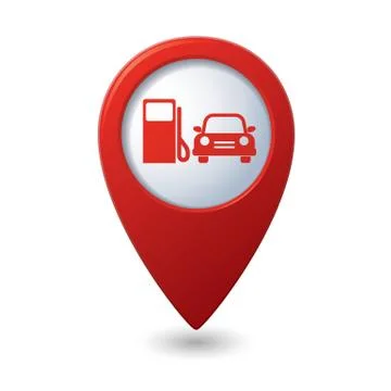 Petrol station AND car4 REDpointer Stock Illustration