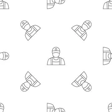 Petrol station man pattern seamless Stock Illustration