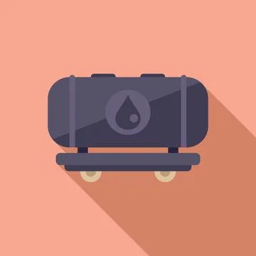Petrol train tank icon flat vector. Factory effect Stock Illustration