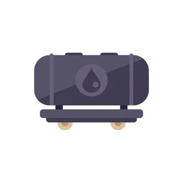 Petrol train tank icon flat vector. Factory effect Stock Illustration