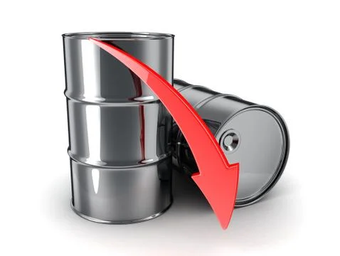 Petroleum, arrow down (on white background,done in 3d) Stockillustratie