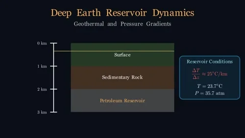 Petroleum Dynamics - Deep earth reservoir dynamics Vídeos de archivo 340451520