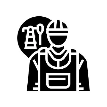 Petroleum engineer technology glyph icon vector illustration Illustrazione stock