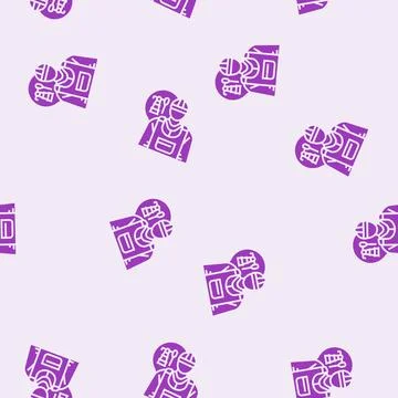 Petroleum engineer technology glyph seamless pattern Stock Illustration