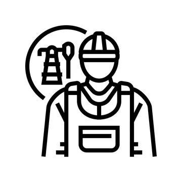 Petroleum engineer technology line icon vector illustration Stock Illustration