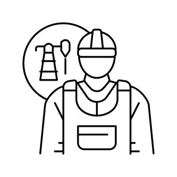 Petroleum engineer technology line icon vector illustration Stock Illustration
