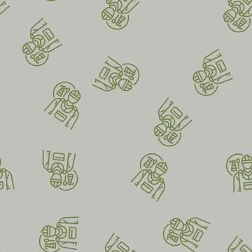 Petroleum engineer technology line seamless pattern Stock Illustration