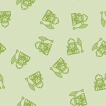 Petroleum engineer technology line vector seamless pattern Stock Illustration