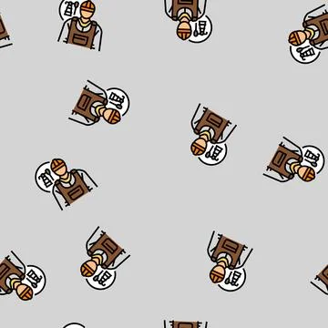 Petroleum engineer technology vector seamless pattern Stock Illustration