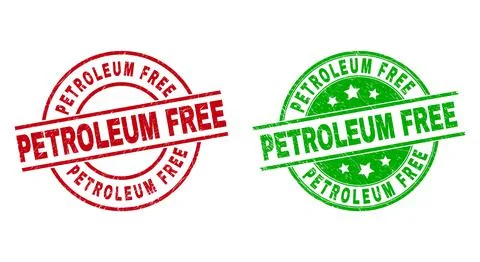 PETROLEUM FREE Round Seals Using Grunged Surface Stock Illustration