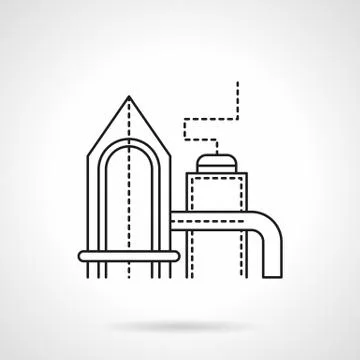 Petroleum industry flat line vector icon Stock Illustration