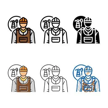 Petroleum multistyle engineer technology color icon vector Stockillustratie