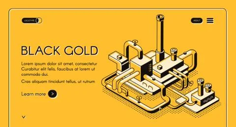 Petroleum refinery plant vector web page template Stock Illustration