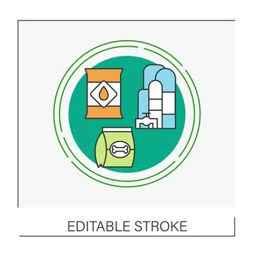 Petroleum refining concept line icon Stock Illustration