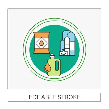Petroleum refining concept line icon Stock Illustration