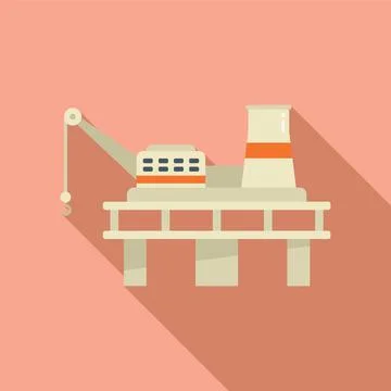 Petroleum rig icon flat vector. Oil sea Stock Illustration