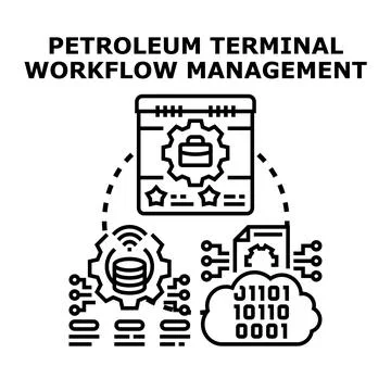 Petroleum terminal workflow management optimizing industry processes and data Stockillustratie