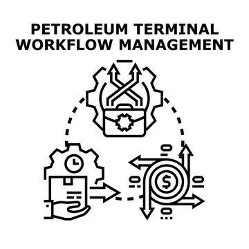 Petroleum terminal workflow management process optimization イラスト素材