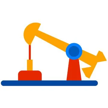 Petroleum well mining machine icon. doodle icon drawing Stock Illustration