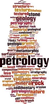 Petrology word cloud Stock Illustration