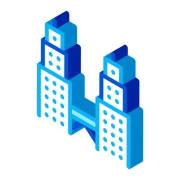 Petronas towers isometric icon vector illustration Stock Illustration